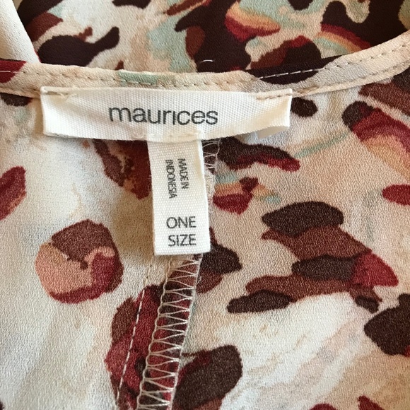 Maurices Georgette Animal Print Open Front Boho Kimono One Size - Picture 6 of 7